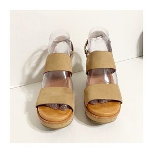 Gentle Souls By Kenneth Cole Womens Hope Slingback Wedge Sandals Cognac Comfort